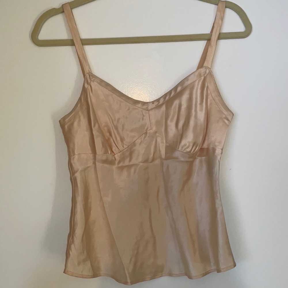 Vintage ANNE KLEIN babydoll pink silk top